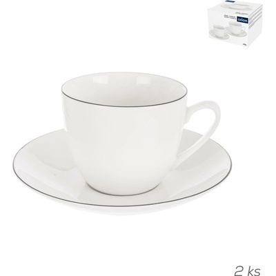 Orion Tvoříme vaši domácnost Sada šálků s podšálky na cappuccino Decora porcelánová bílá 4 x 210 ml