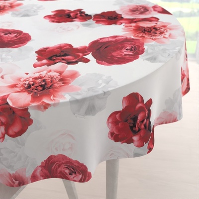 Biante kulatý ubrus PM-017 Velké červené květy Ø 130 cm