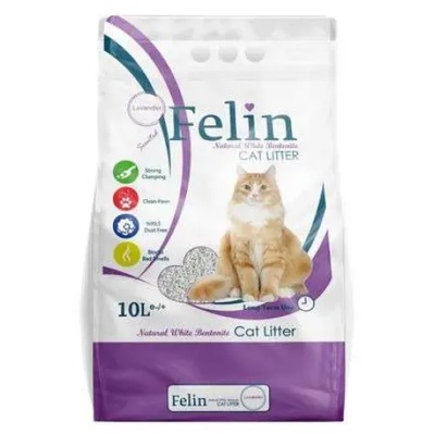Clear Cat FELIN Lavender - калциев бентонит ЛАВАНДУЛА, с висока способност да се слепва на топче - 100% естествена, 10 литра - Турция
