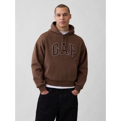 GAP Oversize mikina s logom VintageSoft hnedá