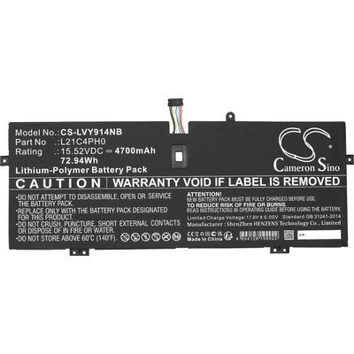 Cameron Sino LENOVO Yoga 9 14IAP7 - L21B4PH0 LiPo, 15.52V, 4700mAh, CAMERON SINO (CS-LVY914NB)