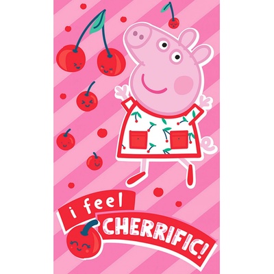Carbotex Dievčenské uterák Prasiatko Peppa motív I Feel Cherrific 30 x 50 cm