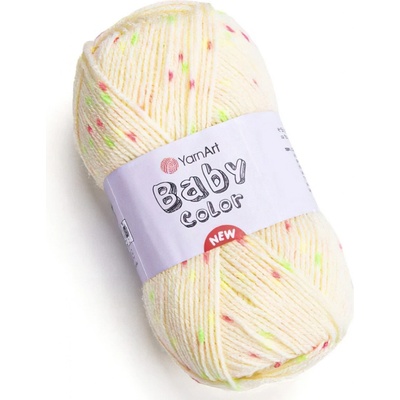 Pletací / háčkovací příze YarnArt BABY COLOR NEW 219 žlutá žíhaná, efektní, 50g/150m