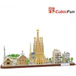 CubicFun 3D пъзел 186 части CubicFun - City Line Barcelona