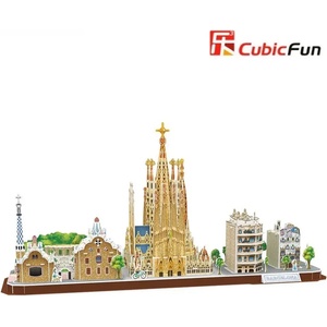 CubicFun 3D пъзел 186 части CubicFun - City Line Barcelona