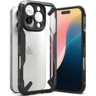 Ringke Противоударен Калъф за iPhone 16 Pro Max, Ringke Fusion X Case, Черен (8809961789526)