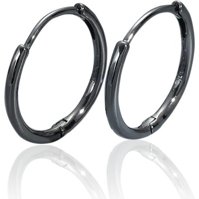 Majya Strieborné náušnice KARIN 10 mm black 10439
