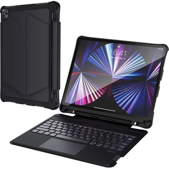 Choetech Wireless Keyboard Stand Case BH-015 - кейс, клавиатура, тракпад и поставка за iPad Pro 12.9 M1 (2021), iPad Pro 12.9 (2020), iPad Pro 12.9 (2018) (черен)