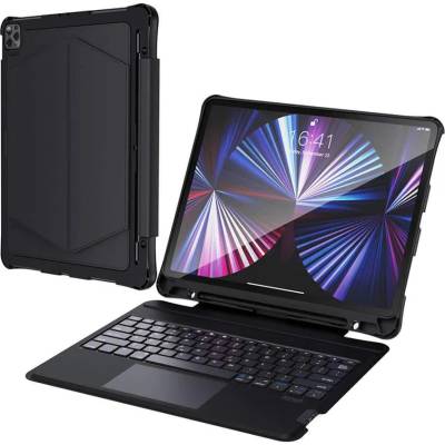 Choetech Wireless Keyboard Stand Case BH-015 - кейс, клавиатура, тракпад и поставка за iPad Pro 12.9 M1 (2021), iPad Pro 12.9 (2020), iPad Pro 12.9 (2018) (черен)