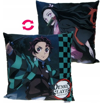Halantex Obojstranný vankúš Demon Slayer motív Tanjiro & Nezuko 40x40