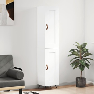 vidaXL Висок шкаф, бял, 34, 5x34x180 см, инженерно дърво (3200425)