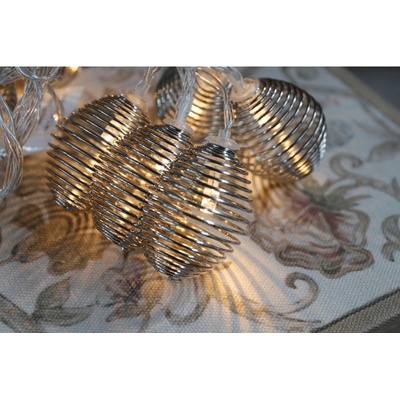 Home decoration Vianočná reťaz 160cm LAMP Strieborná teplá biela