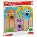 Hape Бебешки дървен пъзел Hape - Животни, 4 части (H1309)