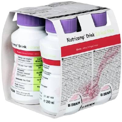 NUTRICOMP Drink 2.0kcal Fibre třešeň perorální roztok 4 x 200 ml