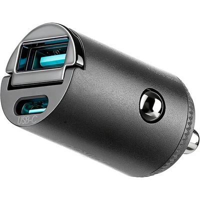 JOYROOM Зарядно за кола с USB-A и USB-C изходи с технология за бързо зареждане - Joyroom JR-CCN18 Pull-Ring Style Dual Mini Car Charger 65W (черен) (JR-CCN18)