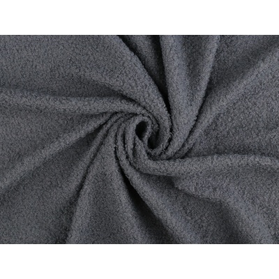 Teddy plyšová látka Varianta: 13 (15) (200 g/m²) šedá tmavá, Balení: 1 m