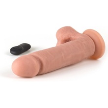 Virgite R5 Vibrating Realistic with balls telové silikónové dildo s prísavkou na diaľkové ovládanie 23,2 x 5 cm
