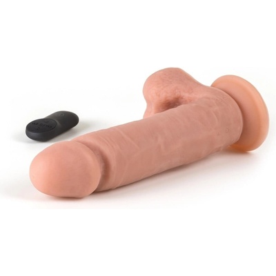Virgite R5 Vibrating Realistic with balls telové silikónové dildo s prísavkou na diaľkové ovládanie 23,2 x 5 cm