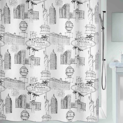 Spirella VEGAS motiv město bílý 180 x 200 cm