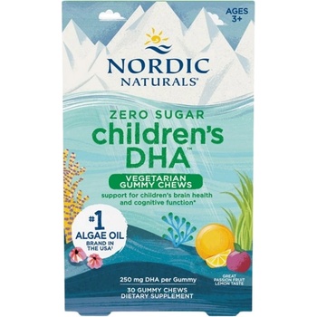 Nordic Naturals Children's DHA Vegetarian Gummy Chews 250 mg [30 желирани бонбони] Лимон с маракуя