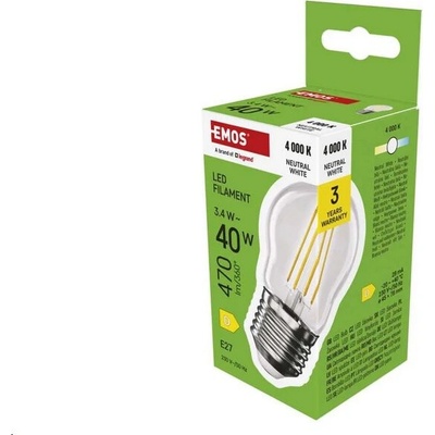 EMOS ZF6D23 LED žárovka Filament Mini Globe E27 3,4 W 40 W 470 lm neutrální bílá