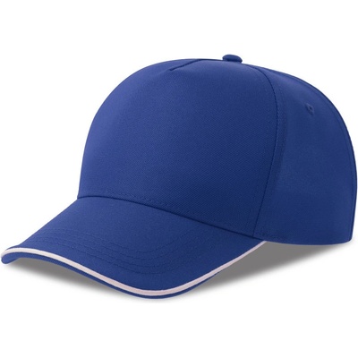 Atlantis Headwear Recy Five Piping 5 panelová sandwich COT33028288899-royal/white Modrá/bílá
