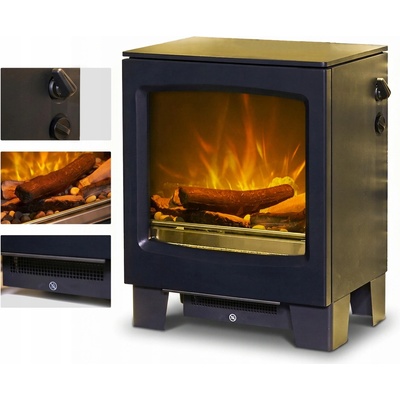 Acantha Stojanový krb s elektrickou topnou funkcí 1800 W 44 x 56 x 32 cm šedý