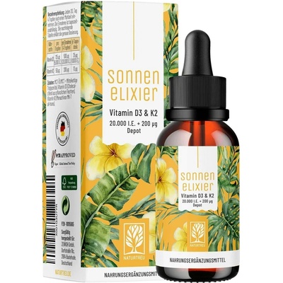 Naturtreu Sluneční elixír Vitamin D3 & K2 MK7 kapky, 30 ml