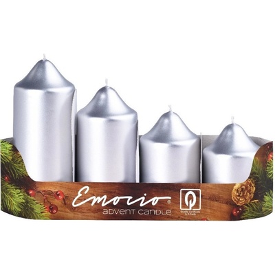 Emocio Metal adventní stupně průměr 5 cm stříbrné 4 ks