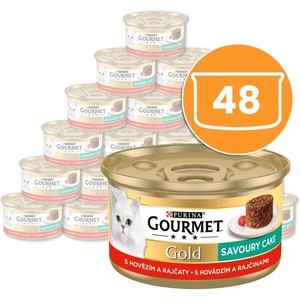 Gourmet Консерва Gourmet GOLD - Savoury Cake с говеждо месо и домати 48 x 85г