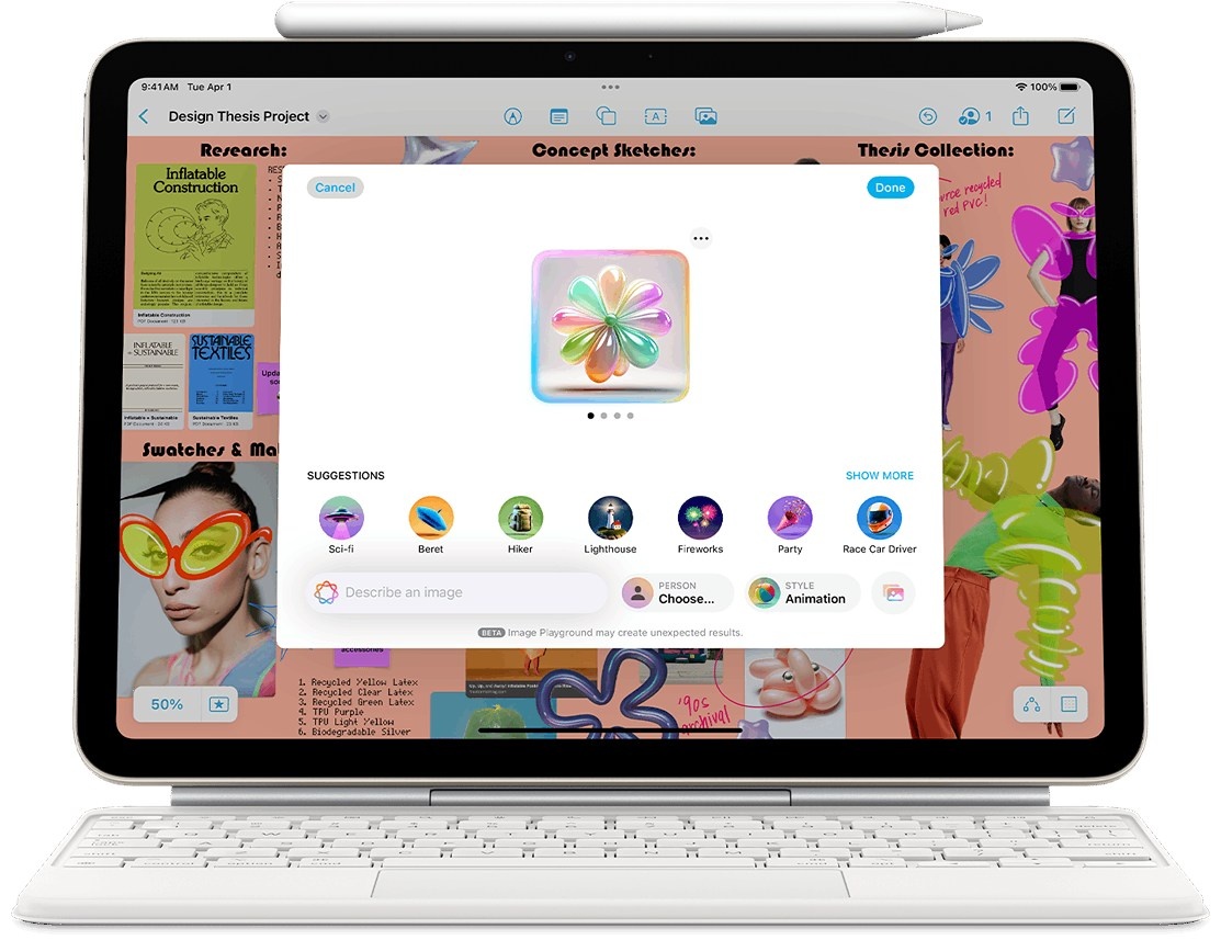 Apple iPad s pripojenou klávesnicou