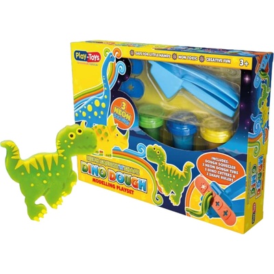 Play-Toys Комплект с моделин Play-Toys - Динозаври (1789)
