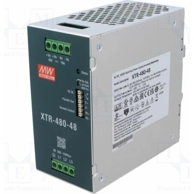 MEAN WELL XTR-480-48 Napájecí zdroj: spínaný; na lištu DIN; 480W; 48VDC; 0÷10A; OUT: 1