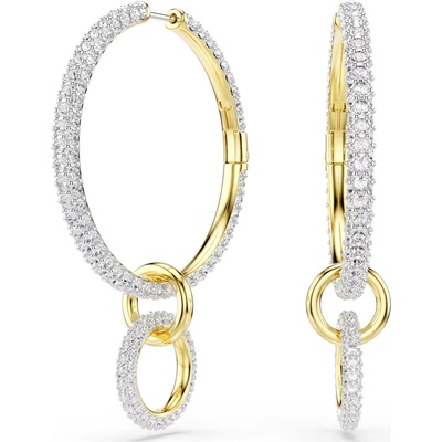 Swarovski Blyštivé pozlátené náušnice 2v1 Dextera 5738201
