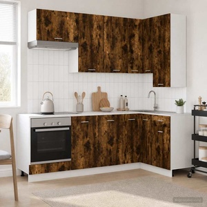 vidaXL Кухненски единица LYON 8 бр. Опушен дъб Инженерна дървесина (3438443)