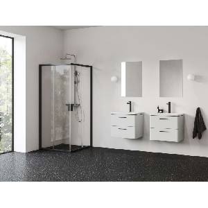 RAVAK Blix II - Душ кабина NBLRV2, 80x80 см, черно/прозрачно стъкло 1LM40300Z1 (1LM40300Z1)