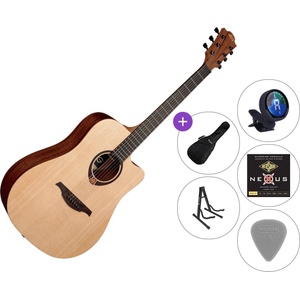 LÂG GUITARS Tramontane T70DC Premium SET Natural Satin Акустична китара