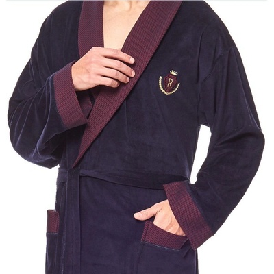 Royal dlouhý velurový župan modrá – Zboží Dáma