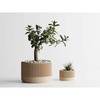 Ваза Delta 1 Голяма, 141x141xH92mm - Пясъчен Мат