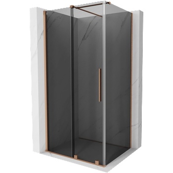 Mexen Velar плъзгаща се душ кабина 150 x 100 cm, графит, четкована мед - 871-150-100-41-65 (871-150-100-41-65)
