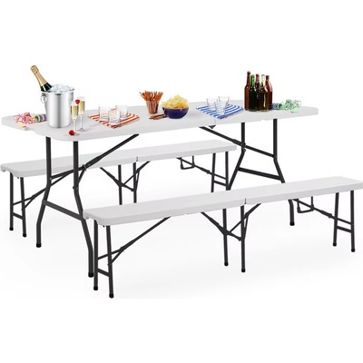 InternetovaZahrada 990010 Pivný set biely 183 cm