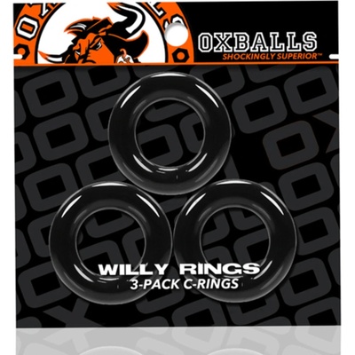 Oxballs Klec na penis Tri Ring Cock Cage Willy Rings Pack Black 3 uds