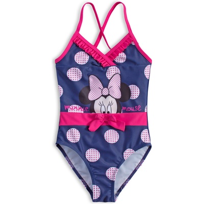 Dievčenské plavky vcelku DISNEY MINNIE BODKY modré