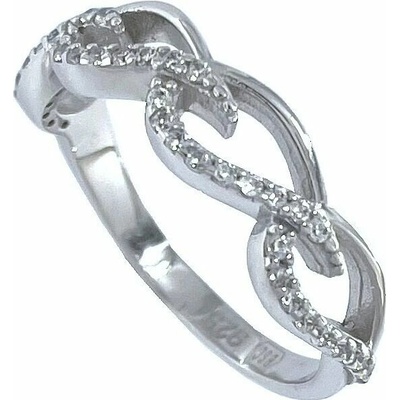 Infinitysilver Stříbrný prsten zirkonové vlny OR93554