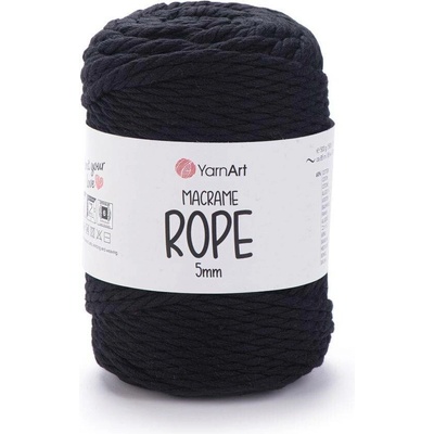 Yarn Art Macrame Rope 5 mm 750 černá
