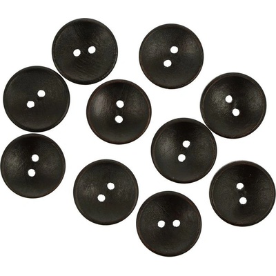 Ideal drevený gombík čierny 20 mm 10 kusov