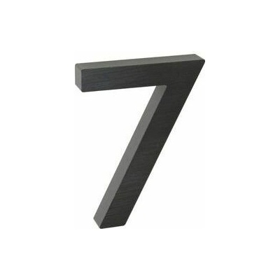 Hliníkové číslo v 3D provedení s broušeným povrchem, znak "7", černé