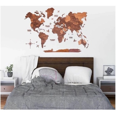 Enjoy the Wood 3D nástěnná dřevěná mapa World Map Oak Prime 2XL