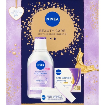 Nivea Face Antiwrinkle Denný krém 50 ml, Micelárna voda 400 ml Darčekové balenie