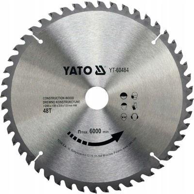 VIDIOVÝ KOTOUČ NA DŘEVO 250X48TX30MM YT-60484 YAT
